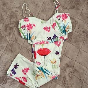 Floral Crop and Pants Set